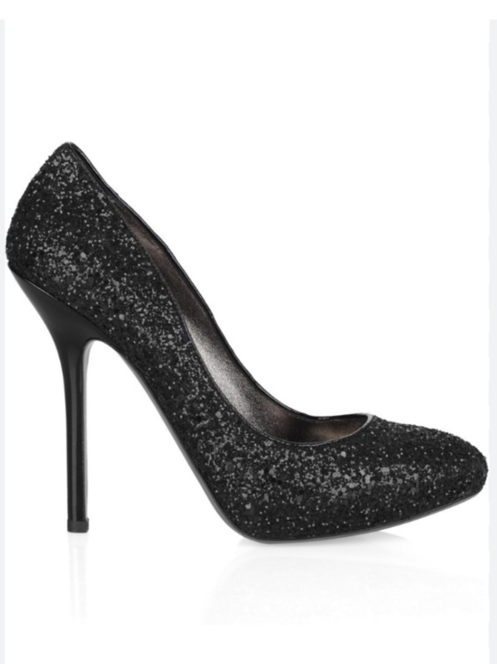 Miu Miu Black Glitter Stiletto Pumps size 37.5 US 7.5